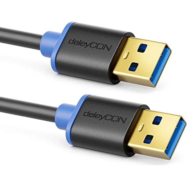 deleyCON 2m USB 3.0 Super Speed Kabel Schwarz/Blau - Übertragungsraten bis zu 5 Gbit/s – Bild 3