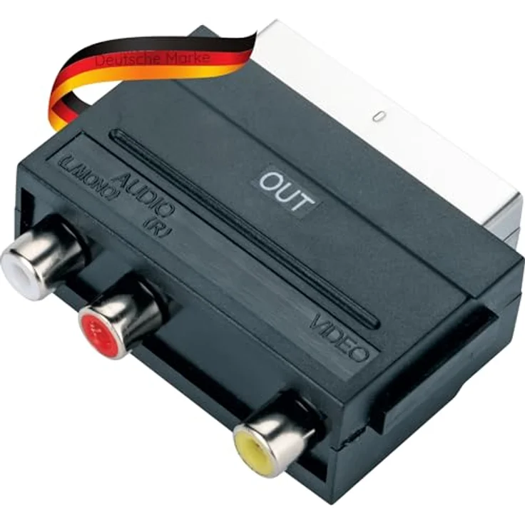 Schwaiger Video-AV-Adapter OUT, 1 x Scart-Stecker, 3 x Cinch-Kupplung für Audio-/Videoübertragung – Bild 2