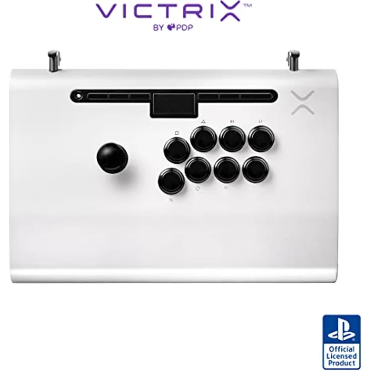 PDP VICTRIX PS5 PRO FS– weiß Fightstick, mit 6,28°-Handgelenksneigung und Sanwa-Denshi-Tasten