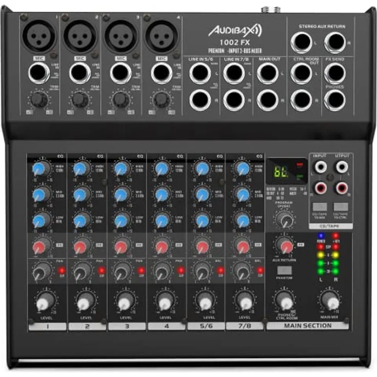 Audibax 1002 FX Mesa Mezclas 8 Canales y Efectos