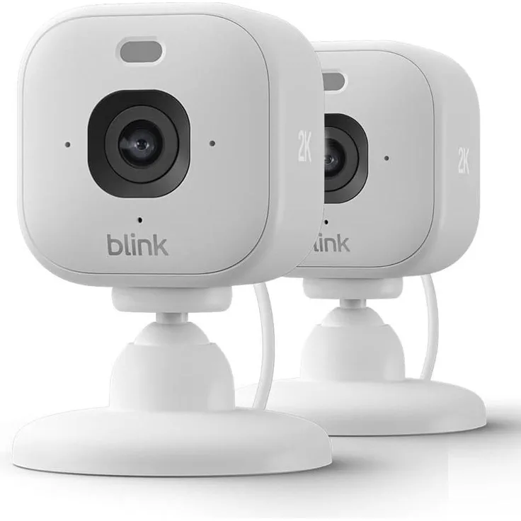 Blink Mini 2K, Netzwerkkamera mit 2560 x 1440 Pixel Auflösung, Weiss, mit Farb-Nachtsicht und Alexa-Kompatibilität