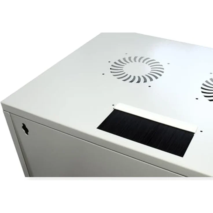 ROLINE 19-Zoll Wandgehäuse Basic 12 HE, 540x400 BxT Bausatz grau, mit Vollglastür und verstellbaren Profilschienen – Bild 9