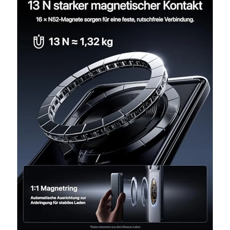 Baseus PicoGo AM52 Powerbank, Qi2.2 Magsafe Powerbank 10000 mAh, 25-W-Wireless-Laden, 45-W-Schnellladen, magnetische externe Batterie für iPhone 17/16 Pro Max, Schwarz – Bild 5