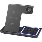 Renkforce RF-QiWC3in1-01 induktive Ladestation Bis zu 3 Geräte gleichzeitig Laden, Für Qi kompatible Geräte, mit Schnel