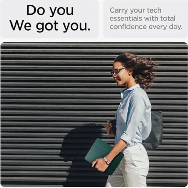 Spigen Urban Fit Hülle Kompatibel mit iPad Air 6. M2 (2024) / 5. (2022) / 4. Generation (2020) 11 Zoll und 10.9 Zoll Case - Stabiler Ständer und veganes Velo-Kunstleder - Mitternachtsgrün – Bild 3