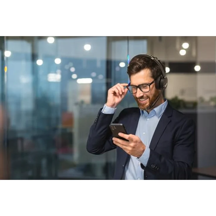 Yealink WH64 Hybrid Dual Teams Headset inkl. Dongle - Hybrides Stereo Headset mit DECT und Bluetooth, Optimiert für Microsoft Teams, Zwei-Ohr-Design, Noise-Cancelling, USB – Bild 5