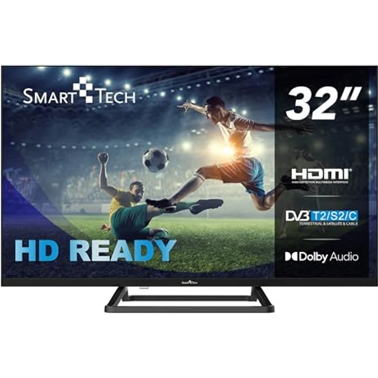 Smart Tech 32HN01V3, 32 Zoll LED Fernseher mit HD Auflösung, Dolby Audio und integrierten Triple-Tuner (DVB-C/-T2/-S2) – Bild 1