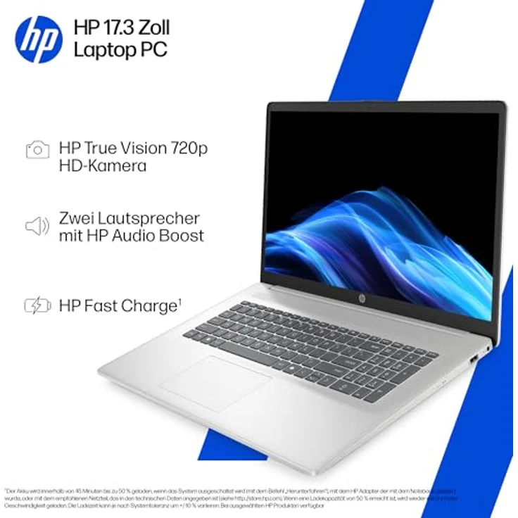 HP 17-cn3263ng, 17.3" FHD Laptop mit Intel Core i5-1334U, 16GB RAM, 512GB SSD, Windows 11 Home, Natural Silver – Bild 2