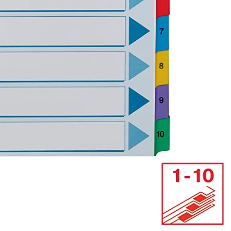 ESSELTE Aktenordner, A4, 1-10 Kartonregister, weiss – Bild 4