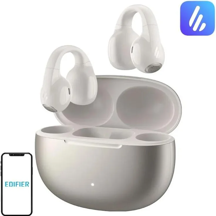 Edifier Comfo C, Kabellose Open-Ear-Kopfhörer mit Bluetooth 5.4, IP56 Schutz, Farbe Perle