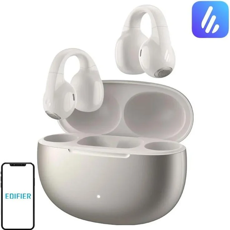 Edifier Comfo C, Kabellose Open-Ear-Kopfhörer mit Bluetooth 5.4, IP56 Schutz, Farbe Perle
