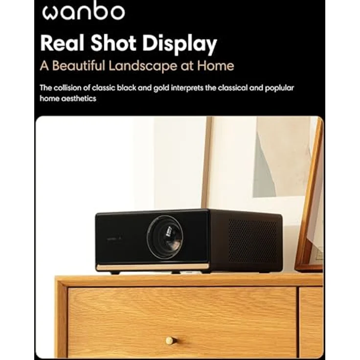 Wanbo Projektor X5 Pro (2025), 140-Zoll Full HD 1080P Beamer mit Android TV 11 und BT 5.0, Schwarz EU – Bild 3
