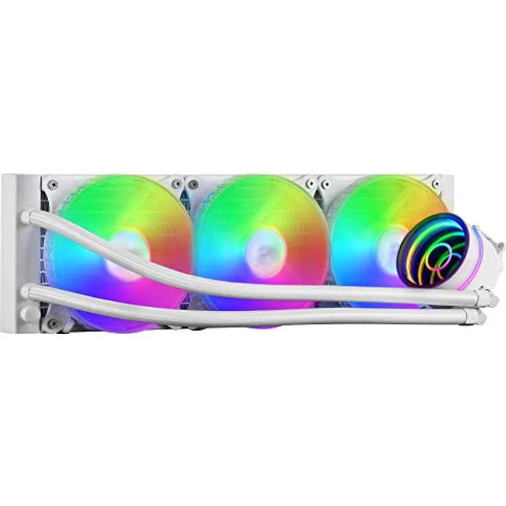 Mars Gaming ML-One RGB Wasserkühler AIO - 360mm, TDP 550W, Weiss mit FRGB Infinity Mirror und leisen FDB Lüftern