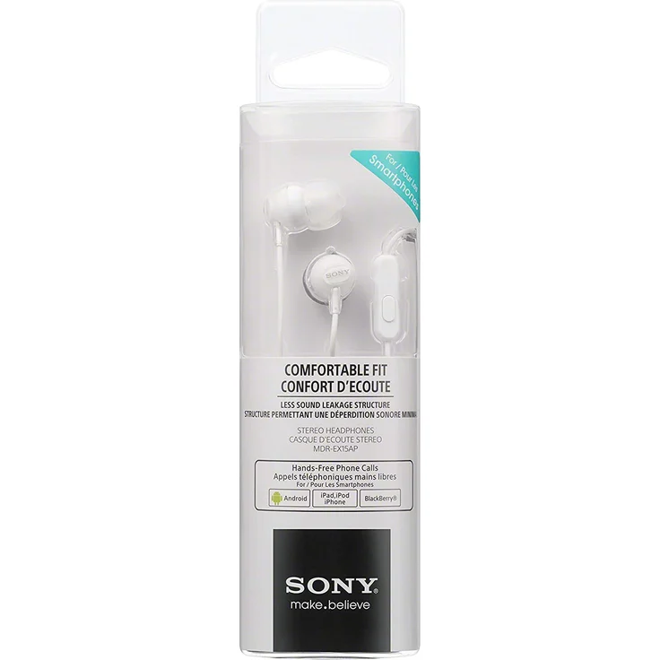 Sony MDR-EX15AP In-Ear-Kopfhörer (mit Headsetfunktion, integriertes Mikrofon) weiß – Bild 3