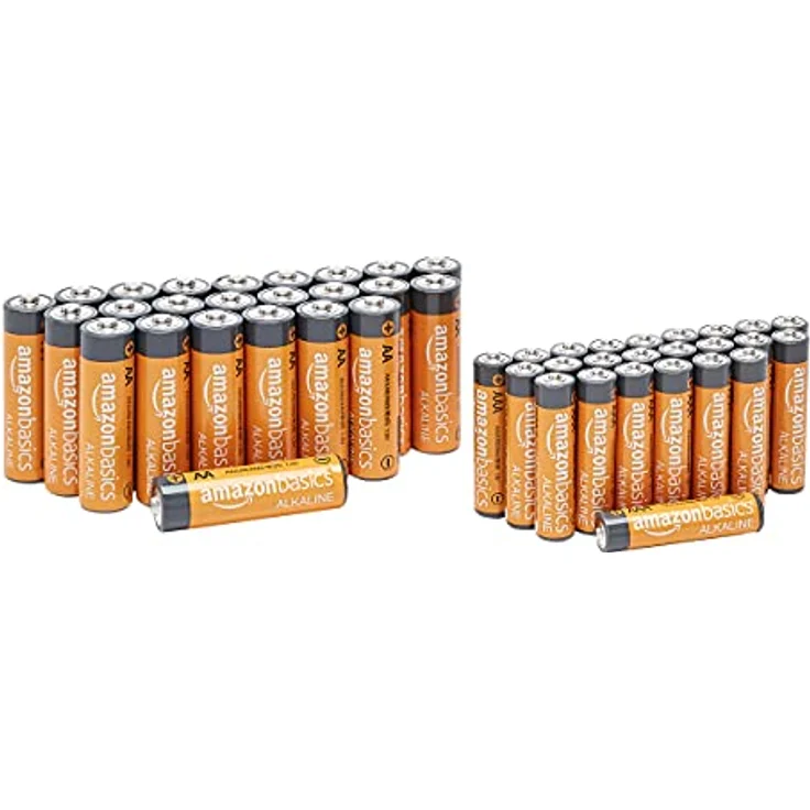 Amazon Basics Leistungsstarke AA- und AAA-Batterien im Vorteilspack, 24 AA-Batterien und 24 AAA-Batterien, 48 Stück – Bild 1