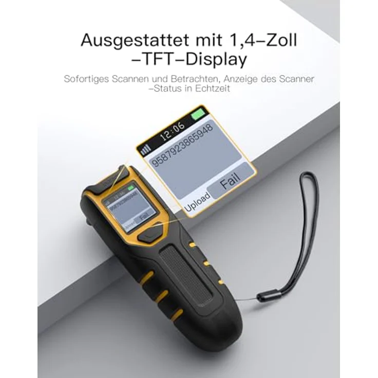 Inateck BCST-47, tragbarer Bluetooth Barcode-Scanner mit 1,4 Zoll Display, 2D QR Code Unterstützung, hoher Akku-Kapazität und APP Steuerung – Bild 3