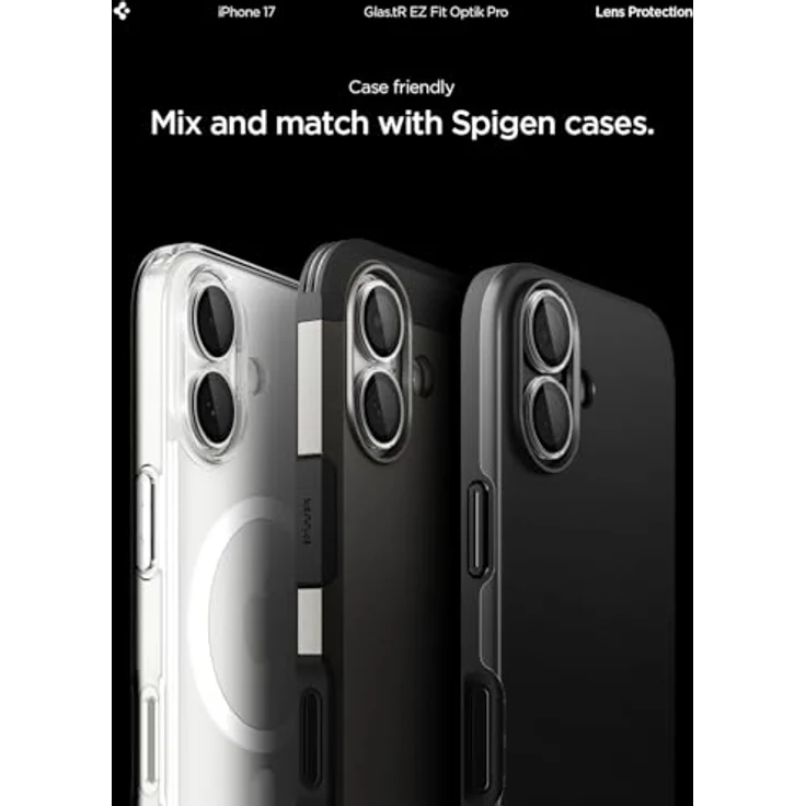 Spigen Glas.tR EZ Fit Optik Pro, Tempered Glass für iPhone 16 Plus Kamera, 2er Pack, Transparent – Bild 7