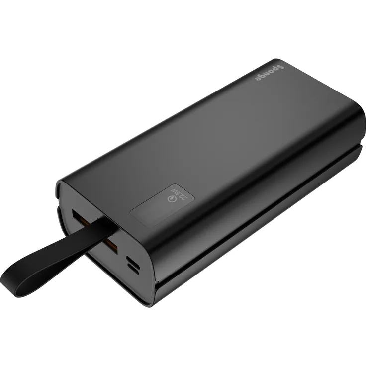 Sponge Powerbank Energy 30000 mAh, 22,5W Quick Charge, Schwarz