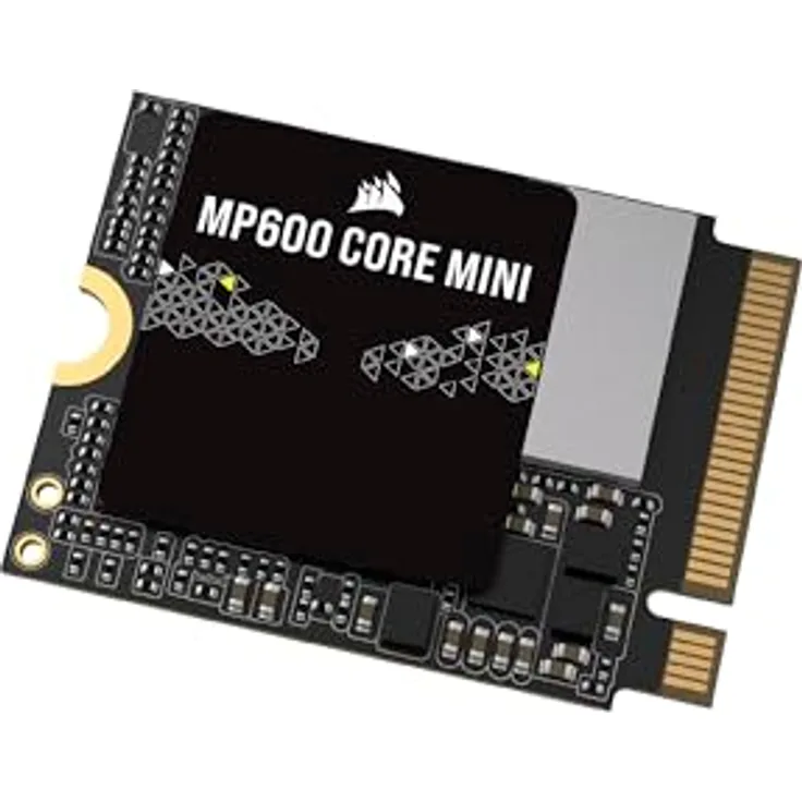 Corsair MP600 CORE Mini 2TB M.2 NVMe PCIe x4 Gen4 2 SSD - M.2 2230 - Bis zu 5.000 MB/s Sequentielles Lesen - High-Density QLC NAND - Für Steam Deck, ASUS ROG Ally, Microsoft Surface Pro - Schwarz