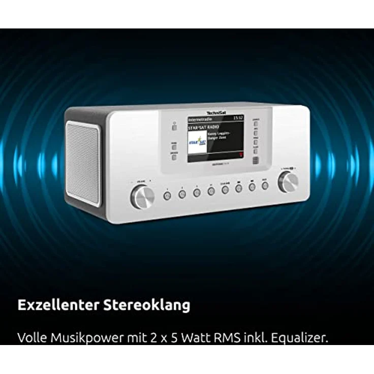 TechniSat DIGITRADIO 574 IR – Stereo-Internetradio (DAB+, FM, WLAN, Bluetooth-Audiostreaming, 4 Zoll Farbdisplay, USB, AUX in, Kopfhöreranschluss, Wecker, 10 Watt, App-/Fernbedienung) Silber – Bild 5