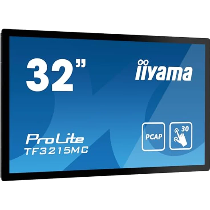 iiyama Prolite TF3215MC-B2 80cm 31,5" VA LED-Monitor Full-HD Open Frame 30 Punkt Multitouch kapazitiv VGA HDMI DisplayPort 24/7 IP65 IK-7 7H Touch-durch-Glas schwarz – Bild 1
