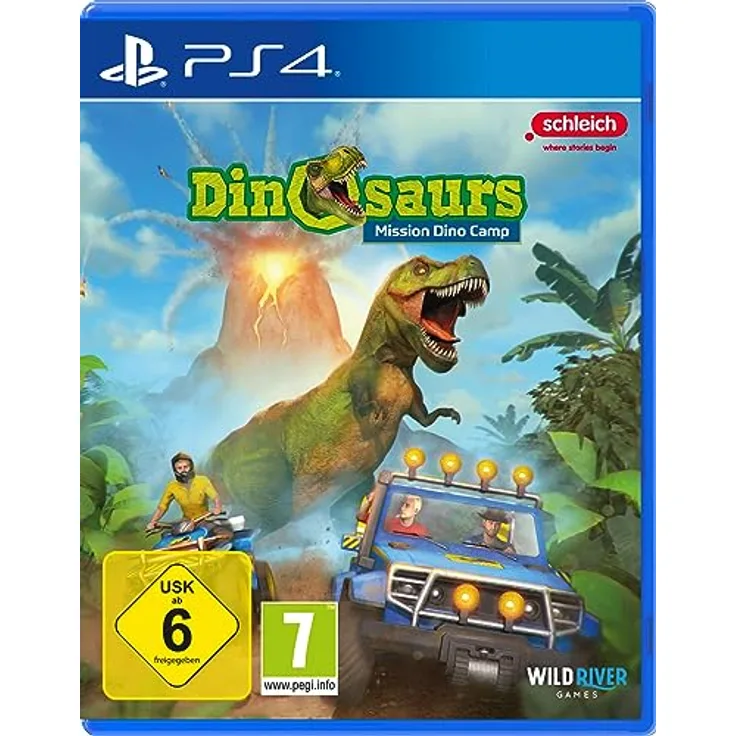 Wild River PS4 Schleich Dinosaurs Mission Dino Camp, Action-Adventure im Amazonas-Dschungel mit Dinosaurier-Rettung und Team-Dino-Fahrzeugen