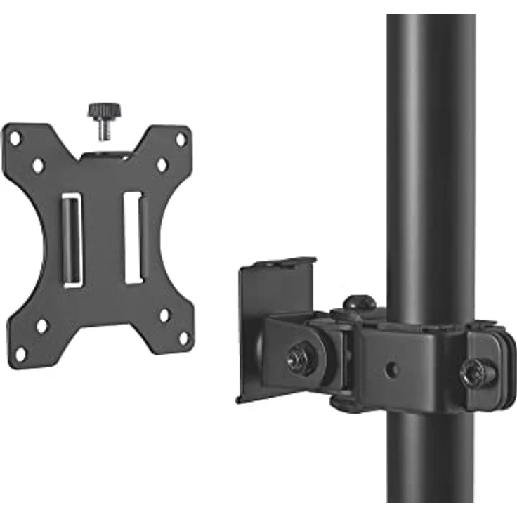 Digitus Monitor-Halterung Universal Dual Monitorhalter, Vertikal für 2 Monitore bis 32 Zoll, schwenkbar und neigbar, Tischklemme und Durchführungs-Stange inklusive – Bild 9