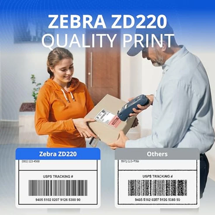 Zebra ZD220, Thermodirekt Drucker mit 203 x 203 DPI, 102 mm/s, Kabelgebunden, schwarz – Bild 4