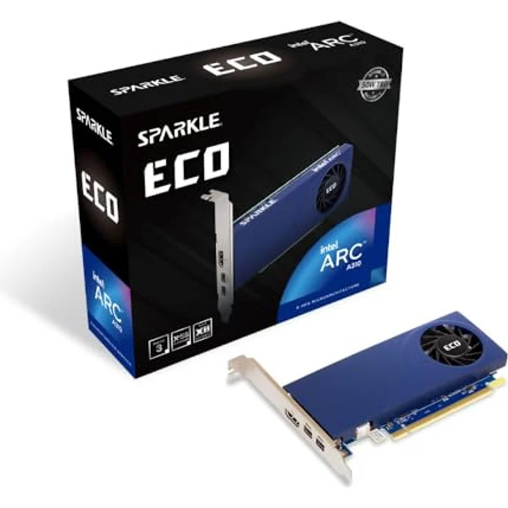 Sparkle Intel Arc A310 ECO Grafikkarte, 4GB GDDR6, 50W TBP, Low-Profile, HDMI x1, Mini DisplayPort x2, SA310L-4G – Bild 1
