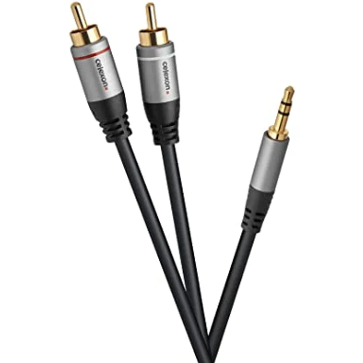 celexon 2x Cinch auf 3,5mm Stereo Klinke Audiokabel 1,0m - Plug & Play - Professional Line – Bild 1