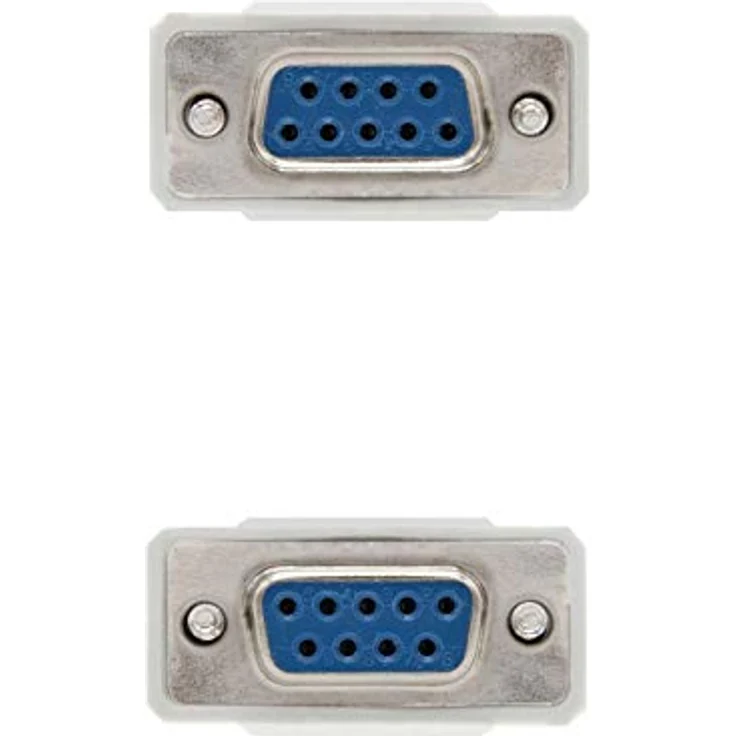Nanocable 10.14.0602 - Serieller RS232 Kommunikationskabel, Nullmodem, DB9-H-DB9-H, Femelle-Femelle, Beige, 1.8 mts – Bild 4