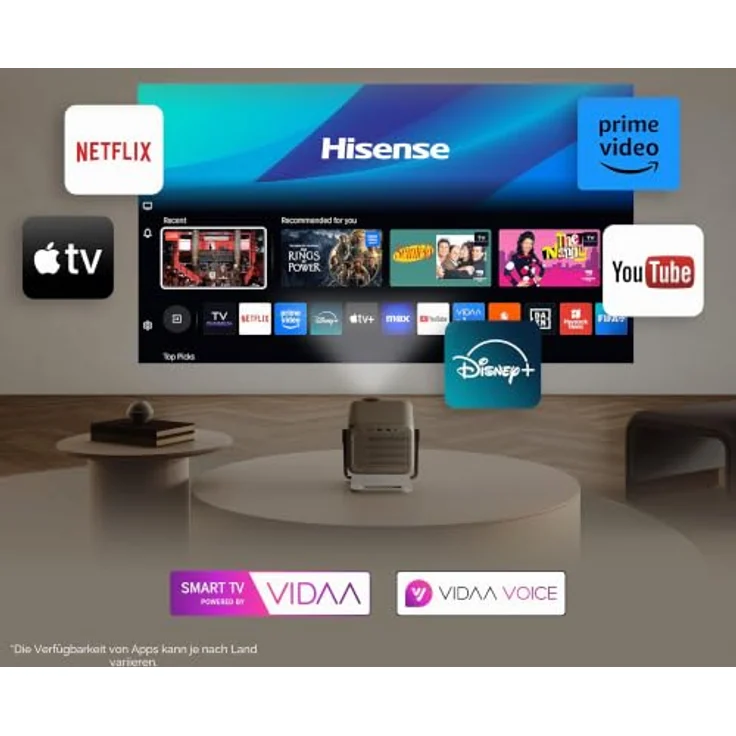 Hisense M2SE PRO Smart Mini Projektor 4K, kompakt und energieeffizient mit integrierten Smart-Funktionen – Bild 10