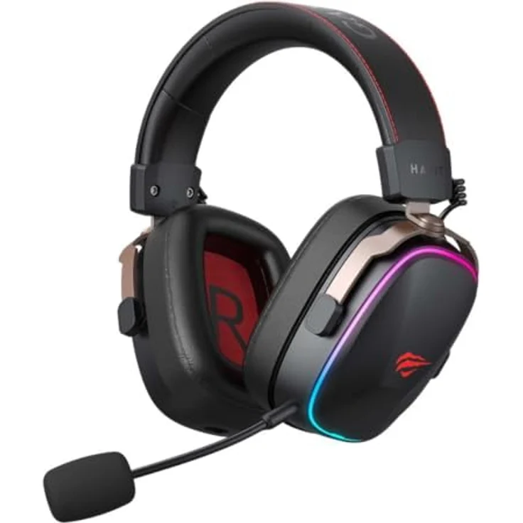 Havit Gamenote H2039BG Gaming Wireless 7.1 Gaming Headset 2.4GHz+BT+3.5mm Audio, Schwarz mit RGB-Beleuchtung – Bild 4