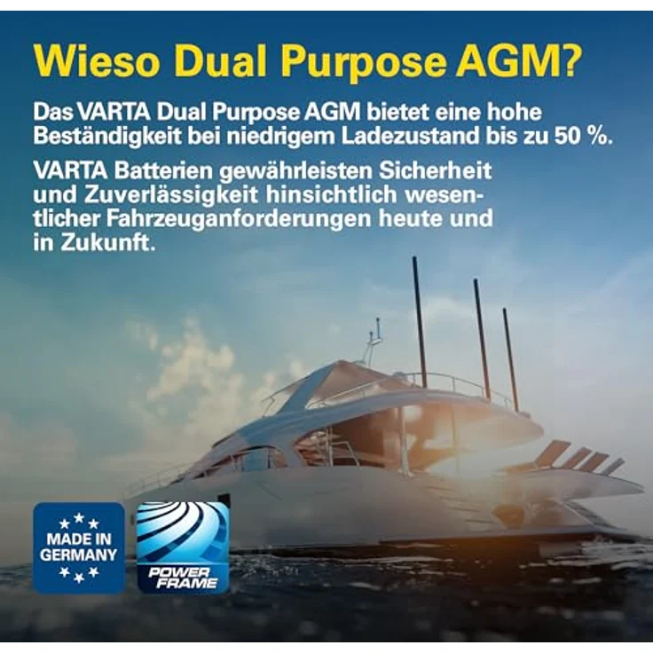 Varta LA95, Professional AGM Autobatterie 12V mit 95Ah und 850A, wartungsfrei und zyklenfest für Wohnmobile und Boote – Bild 3