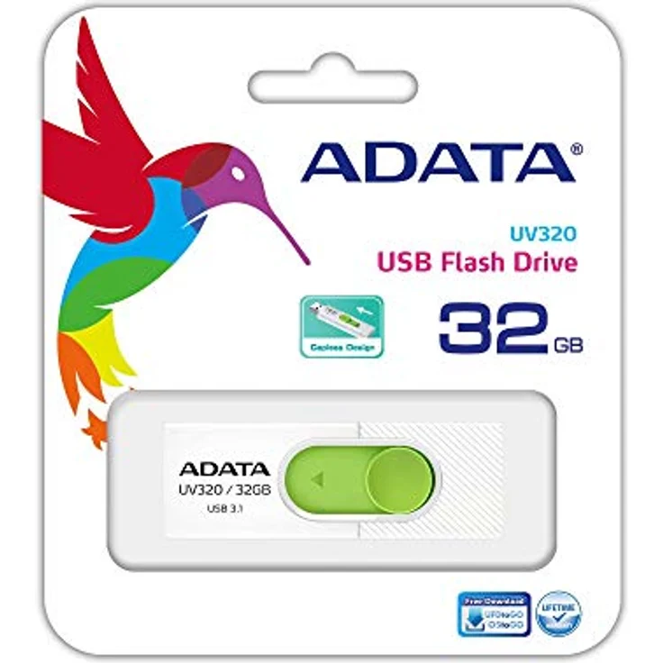 ADATA USB 3.1 Stick UV320 32GB White-Green – Bild 3