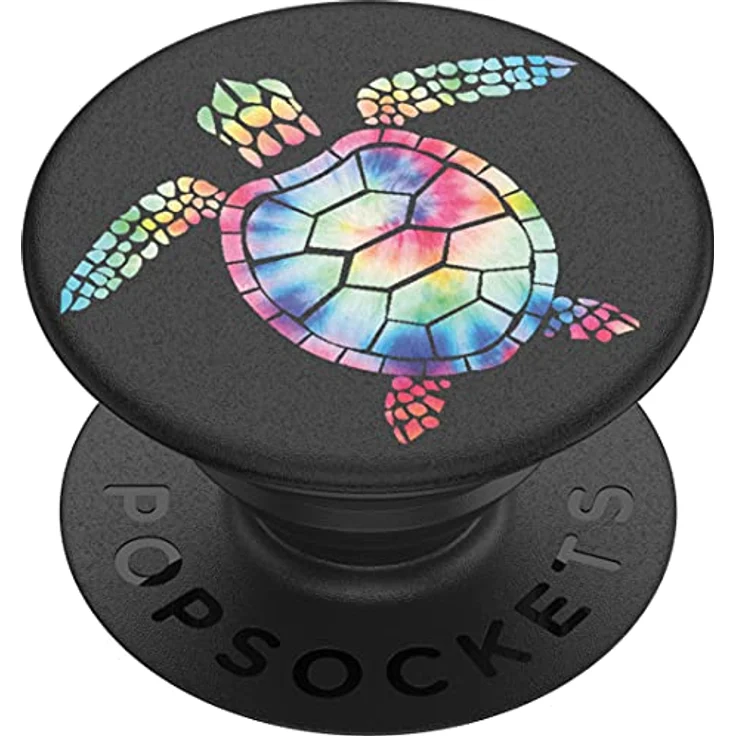 PopSockets PopGrip Psychedelic Turtle, Anti-Drop Handyhalter mit vielseitigem Design für iPhone und Samsung – Bild 1
