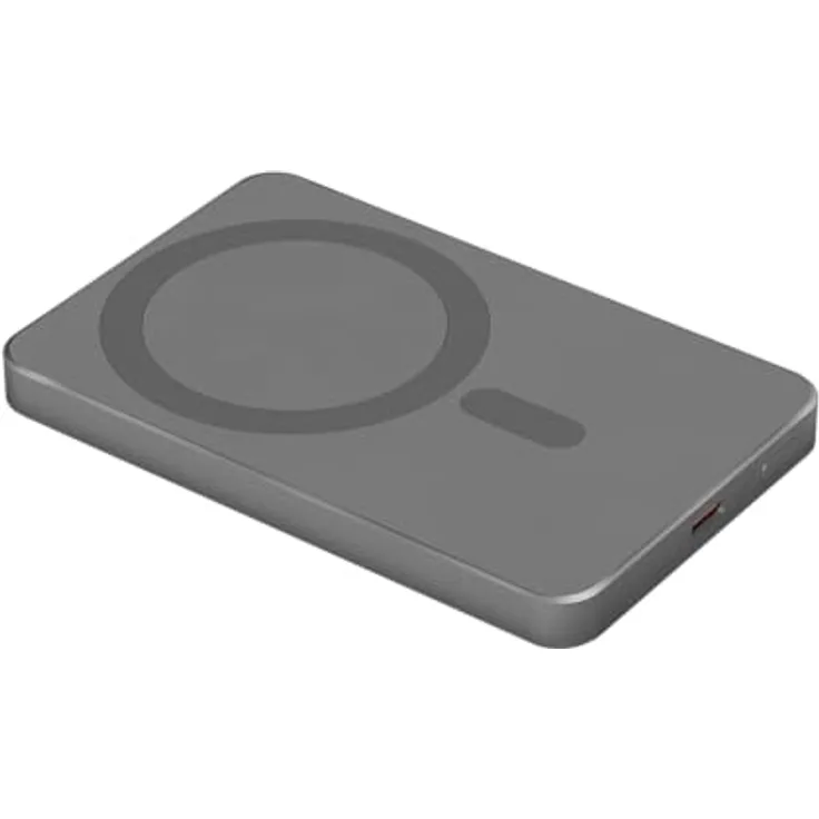 Kruger&Matz KM0911 Powerbank 5000 mAh MagSafe, grau, kabelloses und schnelles Laden, USB-C Anschluss, universell einsetzbar
