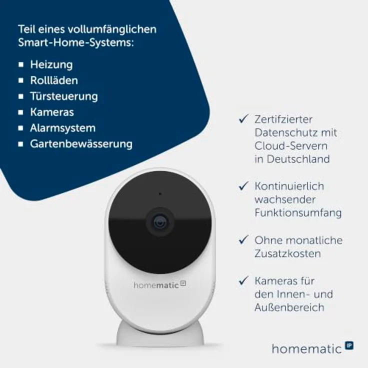 Homematic IP Innenkamera – Basic, HD Videoüberwachung mit 3 MP, Nachtsicht bis 10 m, magnetischer Standfuß – Bild 3