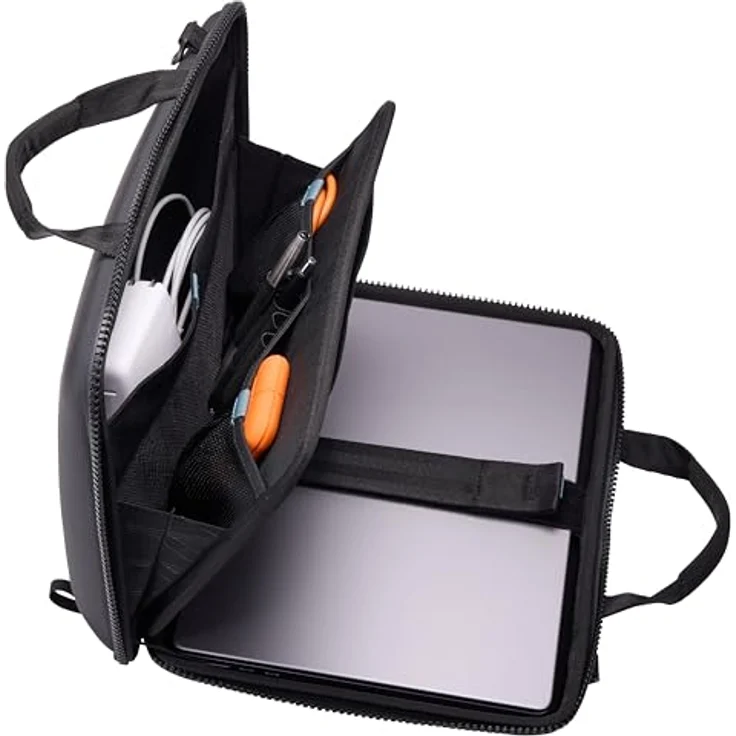 Thule Gauntlet 5, Laptop-Mappe für 14 Zoll MacBook Pro und 13 Zoll MacBook Air, schwarz, mit starrem Äußeren und 100% recyceltem Innenfutter – Bild 7