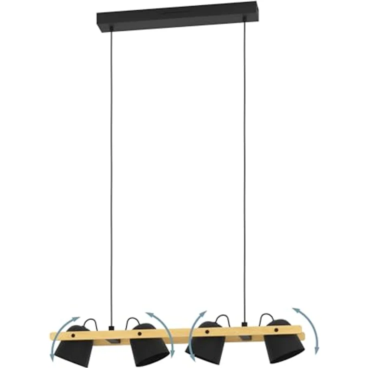 Eglo Hornwood-Z LED-Pendelleuchte, RGB/CCT, 79,3 cm x 20,9 cm, Schwarz-Braun, smarte Deckenbeleuchtung mit App-Steuerung – Bild 6