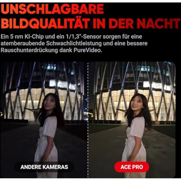 Insta360 Ace Pro - Wasserdichte Action-Kamera, zusammen mit Leica entwickelt, 1/1,3"-Sensor und KI-Rauschunterdrückung für beste Bildqualität, 4K120fps, 2,4"-Klappbildschirm & modernste KI-Funktionen. – Bild 5