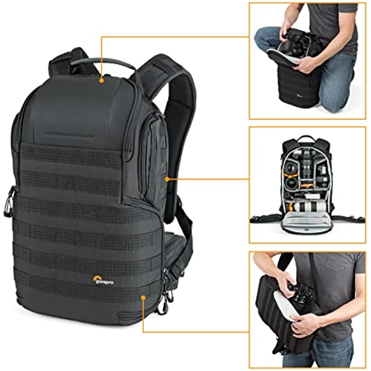 Lowepro ProTactic 350 AW II Modularer Rucksack mit recycelten Materialien, Kameratasche für Profis, Einsteckfach für Macbook Laptop bis zu 13 Zoll, Rucksack für Profi-Kameras und Drohnen, LP37176-GRL – Bild 3