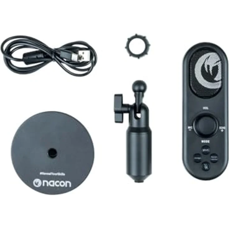 NACON Streaming Mikrofon, Schwarz, USB-Anschluss für optimales Streaming – Bild 2