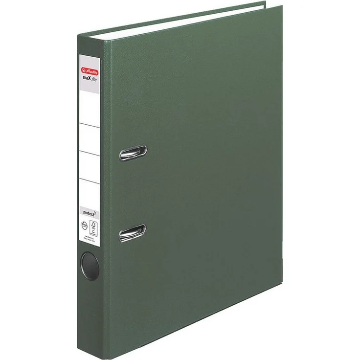 Herlitz Aktenordner maX.file protect, schmal, DIN A4, mit Griffloch, Blattniederhalter und Kantenschutz, blau – Bild 1
