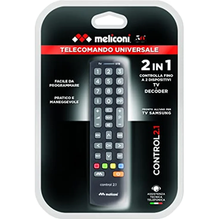 Meliconi Control 2.1 Universal Fernbedienung 2-in-1, ideal für TV-SmartTV und Decoder – Bild 3