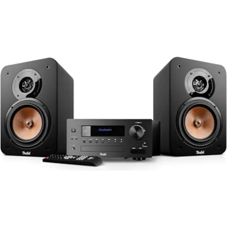 Teufel Ultima 20 Kombo 2, HiFi Stereo Kompaktanlage mit CD, Bluetooth, USB, DAB+ Digitalradio, FM Radio und Bassreflex (Schwarz)