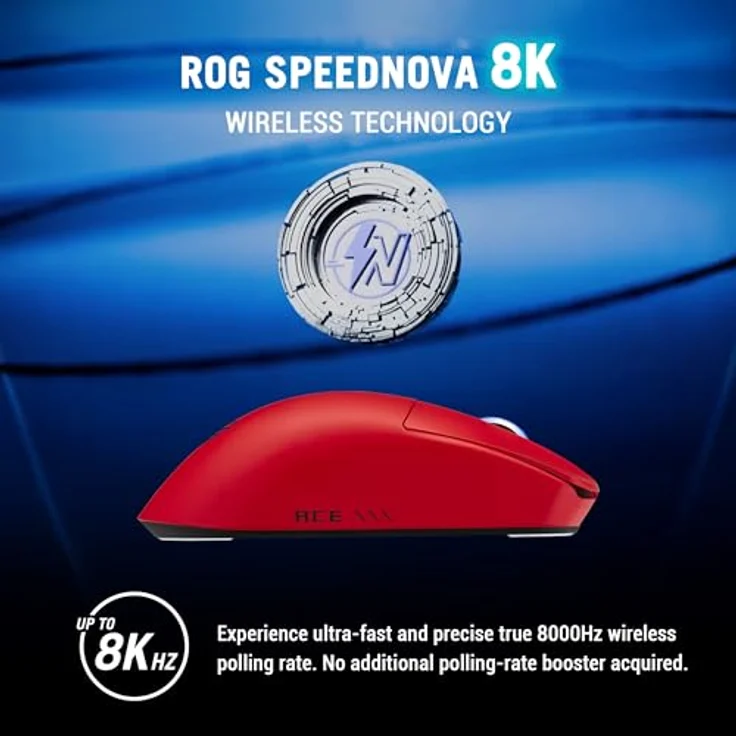 ASUS ROG Harpe II Ace - Wireless Gaming Maus mit 42.000 dpi, RGB, LAVA RED – Bild 5