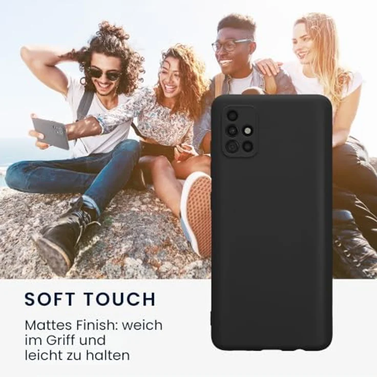 kwmobile Handyhülle für Samsung Galaxy A51 - weiches Silikon Case in Schwarz, rutschfest und reißfest mit präzisen Ausschnitten für Tasten und Kamera – Bild 4
