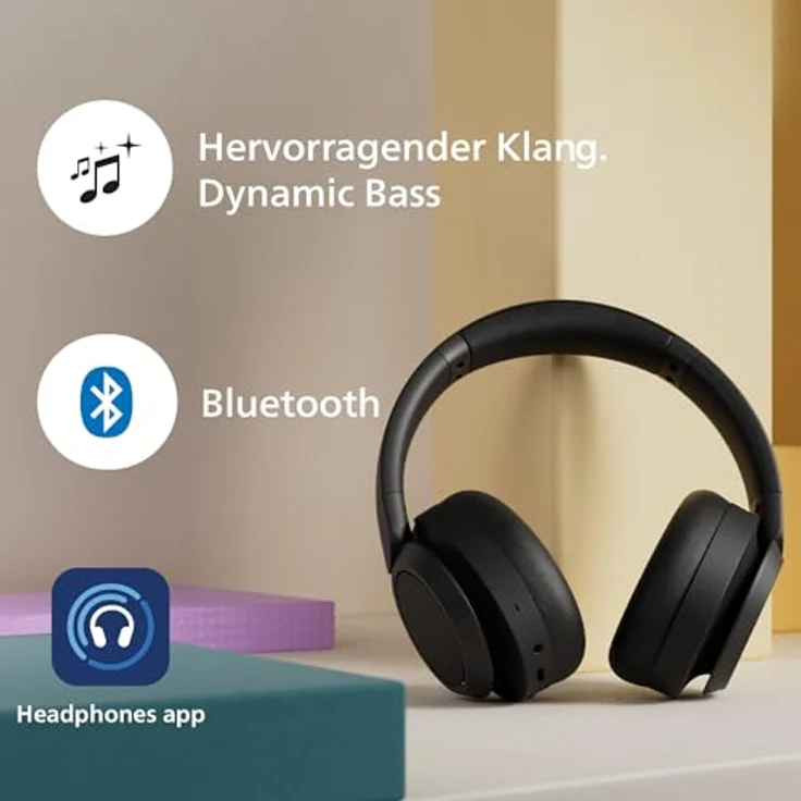 Philips TAH6509BK Over-Ear-Kopfhörer (Active Noise Cancelling (ANC), Google Assistant, Siri, Bluetooth) – Bild 6