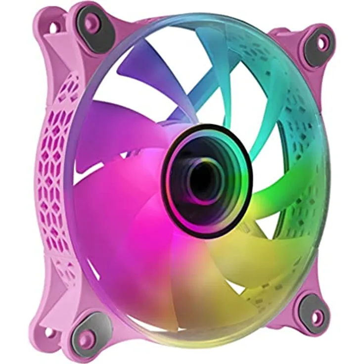MARSGAMING Mars Gaming MF-3D Rosa, ARGB 360° 12cm Lüfter, 3D Infinity Mirror, Anti-Vibrationssystem, Ultra-Leise, Voll Kompatibel
